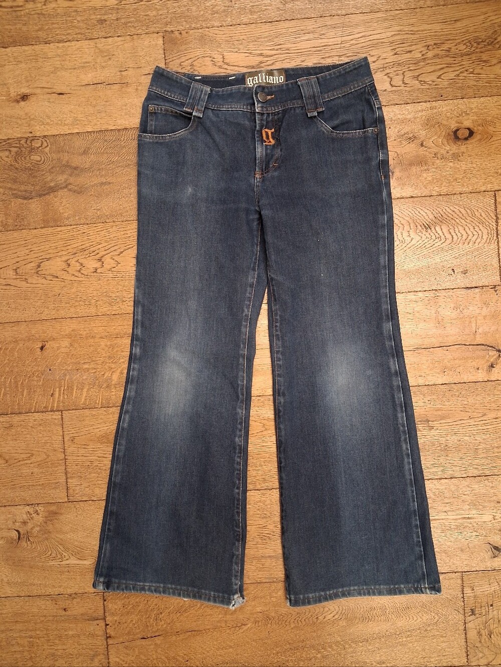 John Galliano Jeans Y2K Low Rise Bootcut Flare Waist: 13"